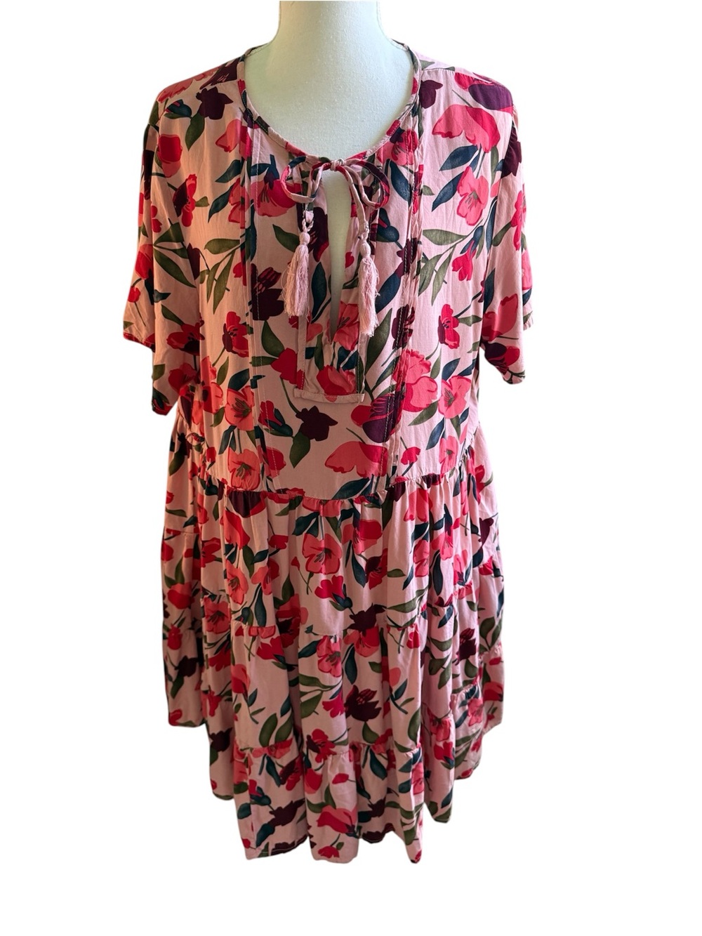 Dokotoo Tropical Floral Pink Mini Dress